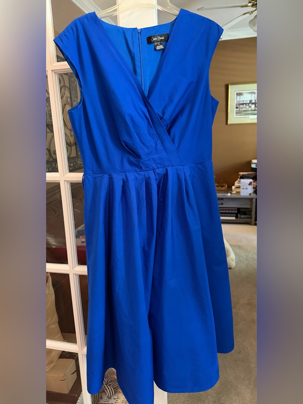 Jessica Howard Royal Blue V-Neck Fit & Flare Dress